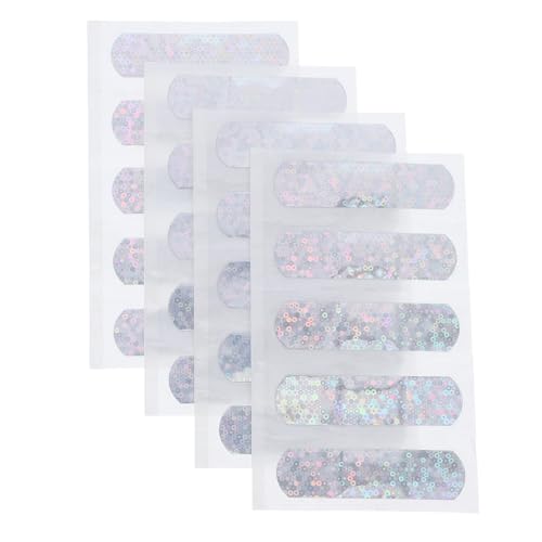 BELLIFFY Vendajes Adhesivos Infantiles Brillantina Impermeables 20 Unidades Tamaño Pequeño Banda Transpirable Uso Diario Protección Herida para Viajes y Deportes