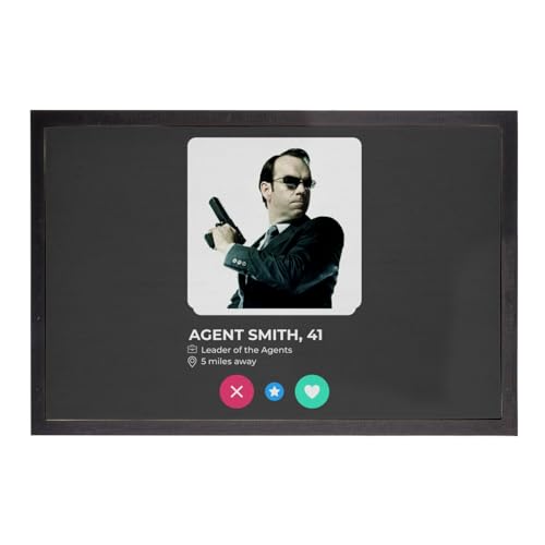 Paillasson noir Agent Smith cadeau original pour pendaison créative