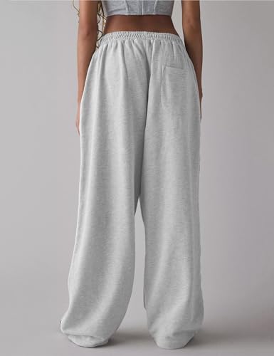 HeSaYep Women's Wide Leg Sweatpants Y2k Interior Drawstring Baggy Joggers Dancer Pants Streetwear with Pockets3