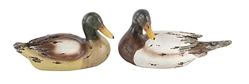 Deco 79 Polystone Duck Sculpture, Set Of 2 14", 12"W, Beige #TOP4