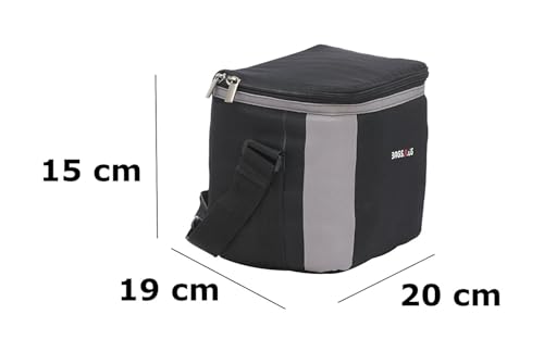 Image of BagsRUs Black Polyester 6 Liter 6 Cans Portable Travel Chiller Cooler Bag with Free ice Pack (CH102FBL)