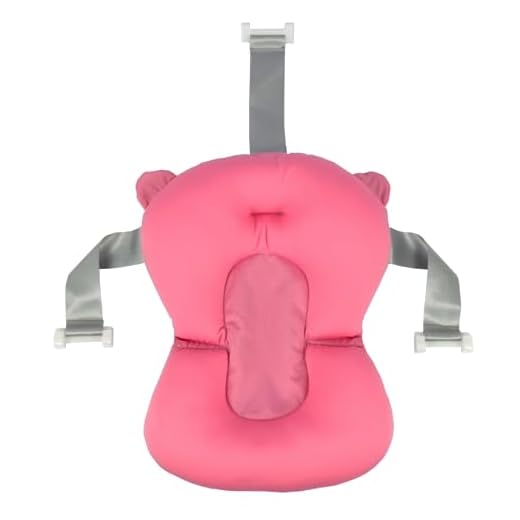 Almofada de Banho Ajustável Para Bebê, Conforto Anatômico Com Encaixe Perfeito na Banheira, Três Alças para Maior Segurança. (ROSA)