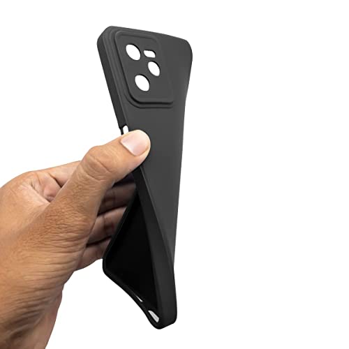 Image of BlazeTech for [ Realme Narzo 50A Prime /Realme C35 ] Liquid Silicone Back Case Cover Flexible |Inner Lining| with Camera Protection Back Cover for [ Realme Narzo 50A Prime /Realme C35 ] - Black