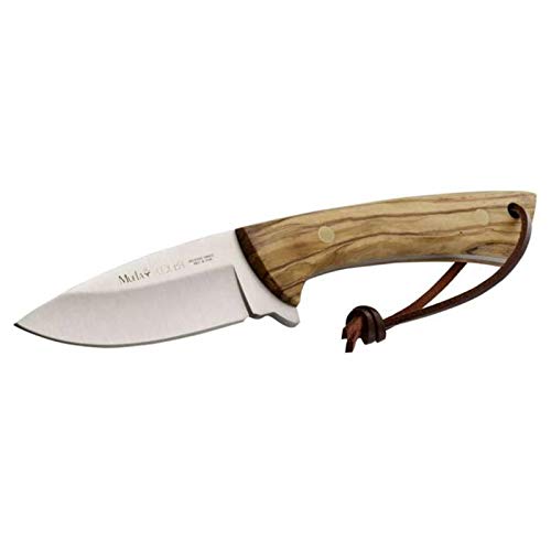 Muela Cuchillo Colibri COL-9.OL hoja de acero ACX-380 de 9 cm y empuñadura de madera de olivo para Caza, Pesca, Supervivencia y Bushcraft - Realizado en Ciudad Real