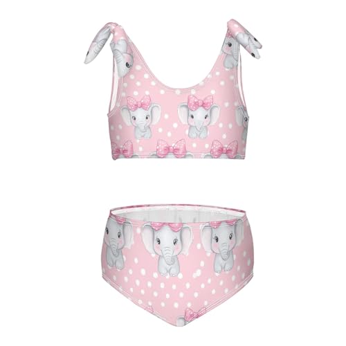 Wusikd Pink White Girls Swimsuits Two Piece Polka Dots Swimwear Bikini Set for for Girls Size 3T