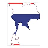 Adhesivo de resina con diseño de mapa de la bandera de Tailandia, adhesivo fuerte decorativo 3D, para superficies lisas de vidrio, metal, plástico