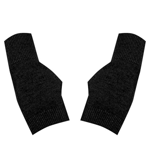 Guantes sin dedos, guantes de medio dedo, guantes sin dedos para hombres y mujeres, guantes de punto cálidos de invierno, para conducir, trabajar, escribir, correr, Negro, Taille unique