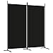 vidaXL Paravent 2-TLG. Raumtrenner Raumteiler Trennwand Umkleide Sichtschutz Spanische Wand Wohnzimmer Schlafzimmer Schwarz 175x180cm Stoff