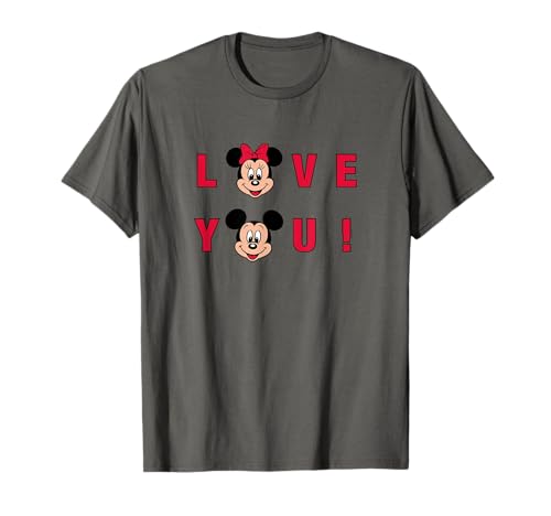 T-shirt Mickey et Minnie Love You en coton doux pour un style casual au quotidien