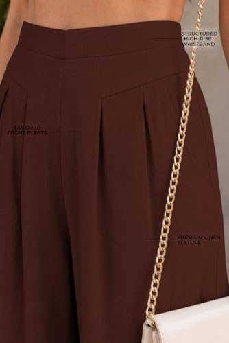 Image of Jawdrobe Women's Pure Cotton Flare Palazzo Pant | Wide Leg Trouser | Casual Office Wear | Relaxed Fit- Semi-Elastic High Waist