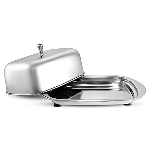 Nextvjn Stainless Steel Large Butter Dish With Lid, Butter Cheese Storage Box, 6.8 Inch Butter Container, Half Kg Butter Box, Fridge Storage Container, Butter Tray For White Butter #TOP3