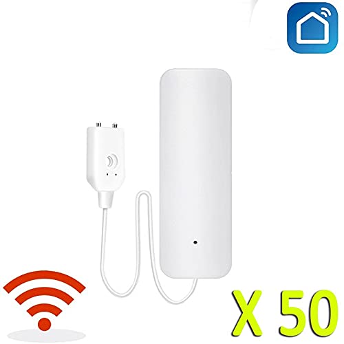 5 0PCS Capteur d'alarme d'eau Senseur WiFi Detecteur de fuites d'eau Débordement des alertes de fuites d'inondation des inondations Moniteur distant Notifications de fuite