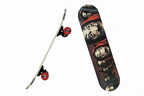 Image of Skateboard 24 inchx 6 inch Double Kick Concave Complete Skate Board 9 Layer Plywood Deck Standard Skateboards for Kids Boys Girls Beginners Teens Adult- (Joker Print)
