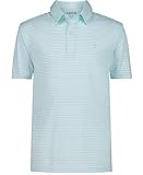 IZOD Boys' Performance Golf Grid Short Sleeve Stretch Collared Polo Shirt, Atomizer Blue Stripe, 18-20
