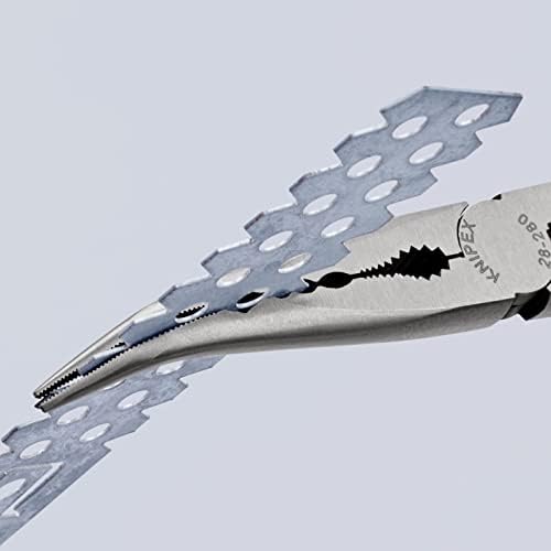 Knipex Long Reach Needle Nose Pliers with transverse profiles black atramentized, plastic coated 280 mm 28 71 280