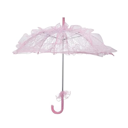 YIGZYCN Ombrelle en dentelle élégante pour fête en plein air, accessoires photo, parasol décoratif en dentelle pour jardin, parapluies pour mariages, rose