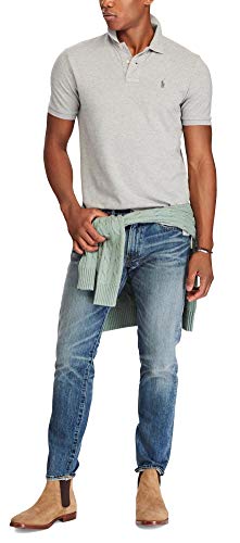 Image of Polo Ralph Lauren Men Custom Fit Mesh Pony Logo Shirt (XXL, LiteAndovrHtr)