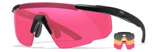 Wiley X Unisex Outdoor Tactical Sunglasses Wrap Around Frame Saber Advanced Protective Eyewear Interchangeable Lenses