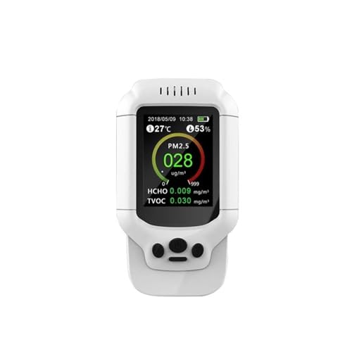 Portable Air Quality Monitor - PM2.5/HCHO/TVOC/Temperature & Humidity Detector - Compact & Easy-to-Use Indoor Air Quality Tester with Real-Time Data Display