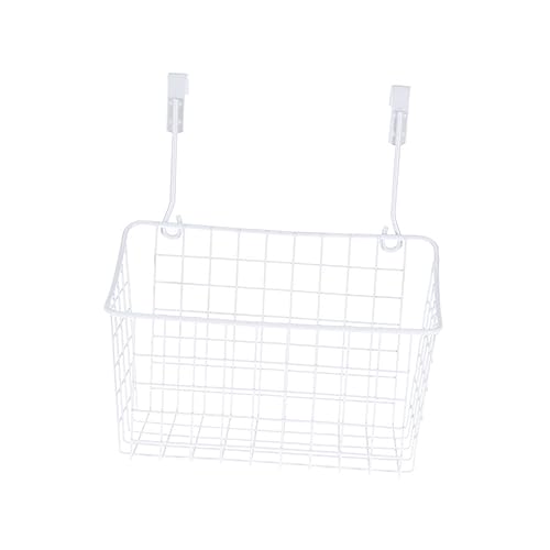 MUCKLILY Cabinet Storage Basket Organizer White Hanging Rack for Kitchen Bathroom Office Over Door Design Maximizes Space Easy Installation Ventilated Hollowed Design