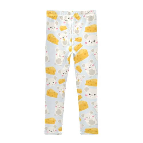 Girls Basic Leggings Baby Girls Pants Mouse Cheese Soft Footless Stretchy Tights Pants 4-10Y2