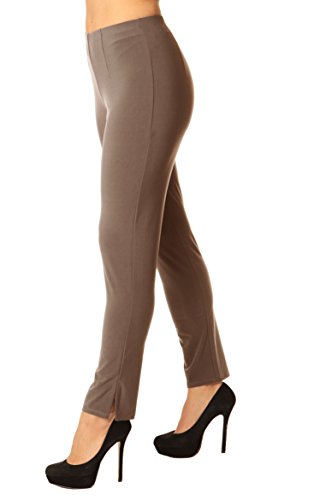 Alisha D Travel Wear Pencil Pant Featuring Flat Front, Slimming Darted Fit, and Bottom Slit Detail