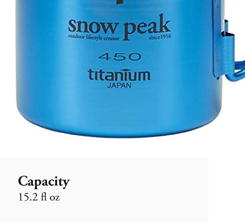 Snow Peak Titanium Single-Wall Cup - Foldable Handles - Camping & Backpacking - 15.2 fl oz