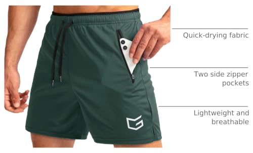 Image of G Gradual Men's Gym Workout Shorts Zipper Pockets 5 inch / 7 inch Quick Dry Breathable Runing Athletic Short for Men
