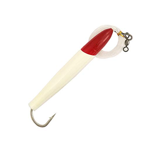 Sanhu 4" Rigged Cedar Plugs - Red/White Color - 6 Pcs W/Lure Bag #TOP13