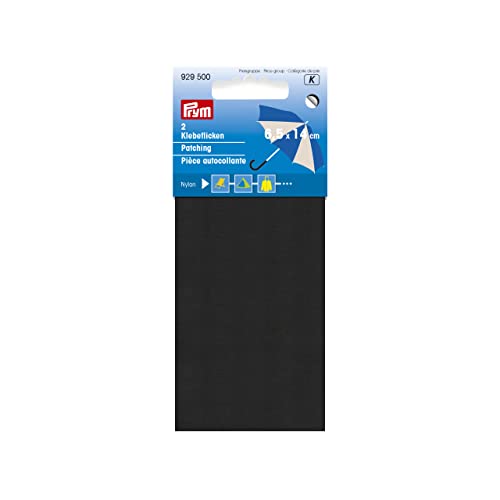 Prym Campingartikel Flicken 18x10cm Schwarz Selbstklebend Nylon Patching self-Adhesive 18 x 10 cm Black, 3.94