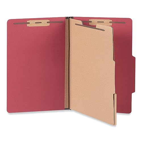Universal 10313 Pb Top Tab Folders, 6-Section, Legal Size, Ruby Red, 10/Box #TOP1