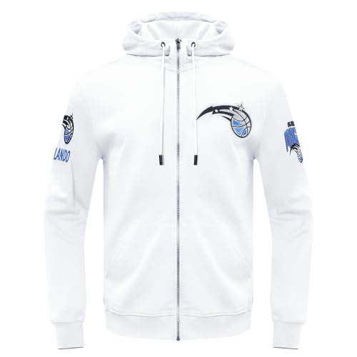 Pro Standard Mens NBA Orlando Magic Classic Chenille Full Zip Hoodie White