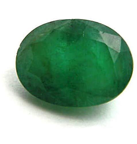 LMDLACHAMA4.42 Carat / 5.25 Ratti Natural AAA++ Quality Green Loose Gemstone Natural Certified Zambian Emerald/Panna Stone for Men and Women (Lab Approved)