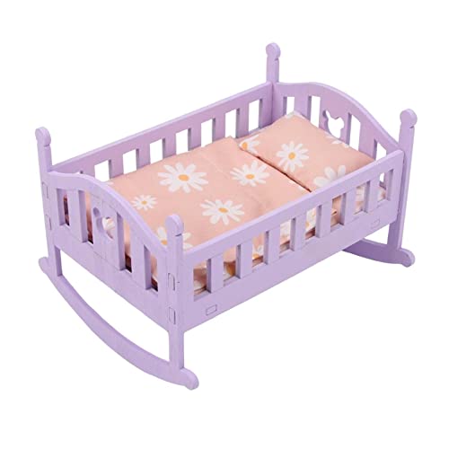 perfk Modisches Puppenbett Möbelset mit Steppdecke, Kissen Und für 16 cm