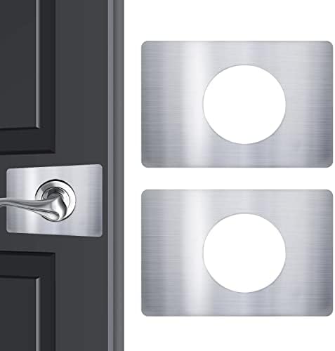 Rsoise Scar Plate For Door Knob Square,Door Knob Reinforcement Plate Black,Fits Under Existing Lock Set To Cover Up The Damaged Door(Set Of 2 Black Door Lock Scar Plates