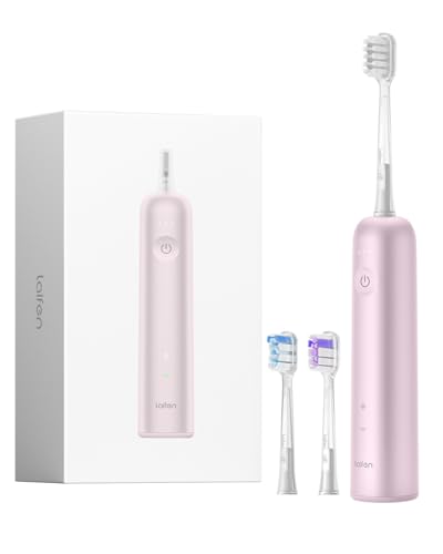 Laifen Wave Spazzolino Elettrico, Oscillante e Vibrazione Spazzolino Elettrico Sonico per Adulti con 3 Testine, IPX7, Impermeabile, Magnetico, Ricaricabile, Spazzolino da Viaggio (Alluminio Rosa)