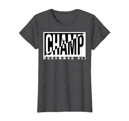 Muhammad Ali - Champ Black and White T-Shirt, Women, Dark Heather Grey, 3X-Large