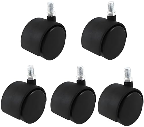 Image of Breewell Chair Wheel Universal Standard Size Revolving Thread Grip Stem-(5 Pieces) Black