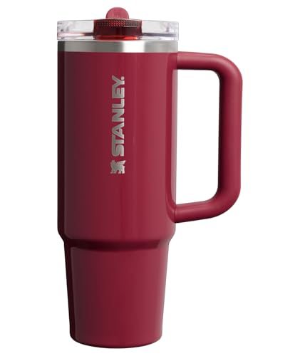 STANLEY Quencher ProTour Flip Straw Tumbler with Leakproof Lid 30 oz| Built-in Straw & Handle | Cupholder Compatible for Travel | insulated Stainless Steel Cup | BPA-Free | Cranberry Gloss