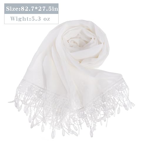 Shawls and Wraps for Evening Dresses Chiffon Shawl Wraps for Women with Tassel Lace Wedding Soft Scarf Bridal Shawl2