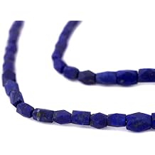 The Bead Chest Faceted Afghan Lapis Beads 6x4mm Afghanistan Blue Gemstone 15-16 Inch Strand