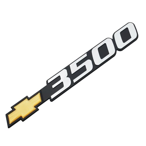 Image of Pair Set Bowtie 3500 Emblems Front Door Right Left 3D Badge Nameplate Sticker Replacement for 2001-2007 Silverado 15126053 (Yellow)
