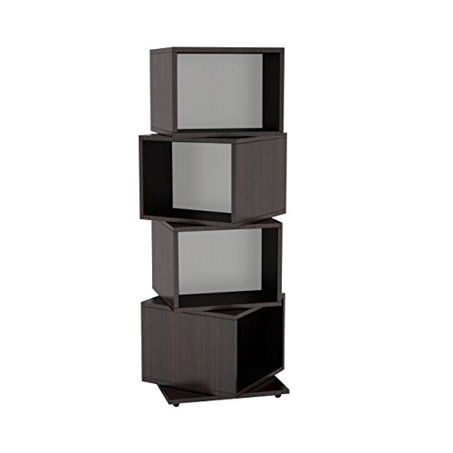 Atlantic 4 Tier Rotating Cube Espresso & Drawbridge Media Storage Cabinet - Organize Optical Media, Up To 240 Cd, Or 108 Dvd, Or 132 Bd/Video Games, Adjustable Shelves, Pn 37935726 In Black #TOP3
