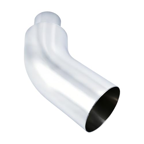 Cabtherlyn Diesel Exhaust Elbow Tip 5 Inlet 8 Outlet Exhaust Pipe Tip Elbow Side Exit Exhaust Tip Heavy-Duty Steel Chromed Turndown Exhaust Tip for Pickup Trucks Cars
