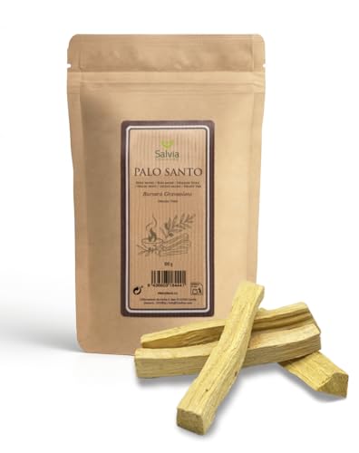 SALVIA | Incenso naturale Palo Santo 100g | appro 11-13 Uni | Bastoncini di incenso | Specie di albero che brucia bene | Autentico dal Perù | Legno sacro | Legno puro per la purificazione energetica