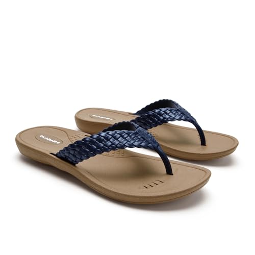 Image of OKABASHI Women's Baha Flip Flop | Contoured Footbed w /Arch Support for All-Day Comfort | Slip-Resistant & Waterproof | Sustainably Made in The USA