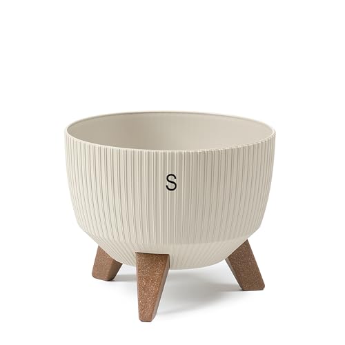MELTOM Blumentopf Schale mit Füßen Einsatz Kräutertopf Übertopf Pflanzschale Eco Recycled (Baumwolle, S)