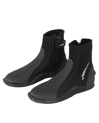 Seaskin 3mm Neoprene Diving Boots Mens Womens, Anti-Slip Rubber Sole Wetsuit Boots for Water Sports