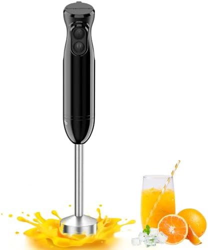 Bonsenkitchen Hand Blender, 2 Speeds Immersion Blender Handheld, ...