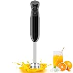 Bonsenkitchen Hand Blender, 2 Speeds Immersion Blender Handheld, Stick Blender Electric with Stainless Steel Blade for Making Baby Food, Soups, Sauce, HB3201 (Black)